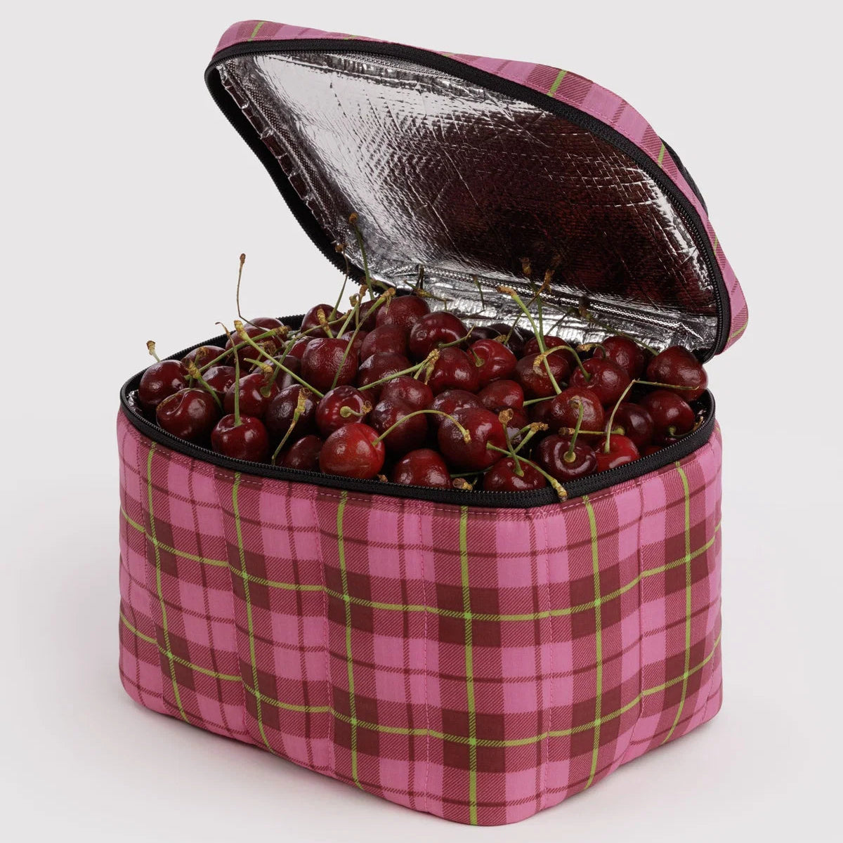Puffy Lunch Bag - Azalea Pink Tartan