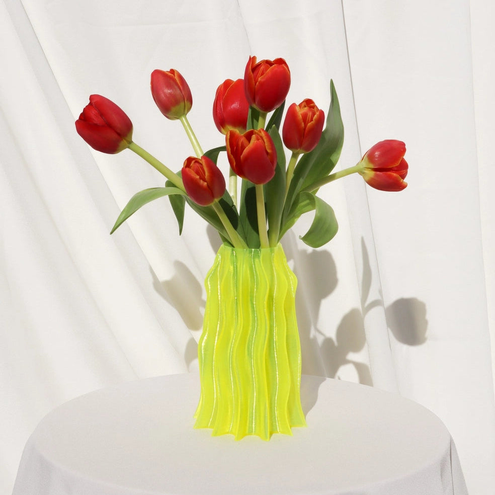 Rib Vase - Translucent Electric Yellow