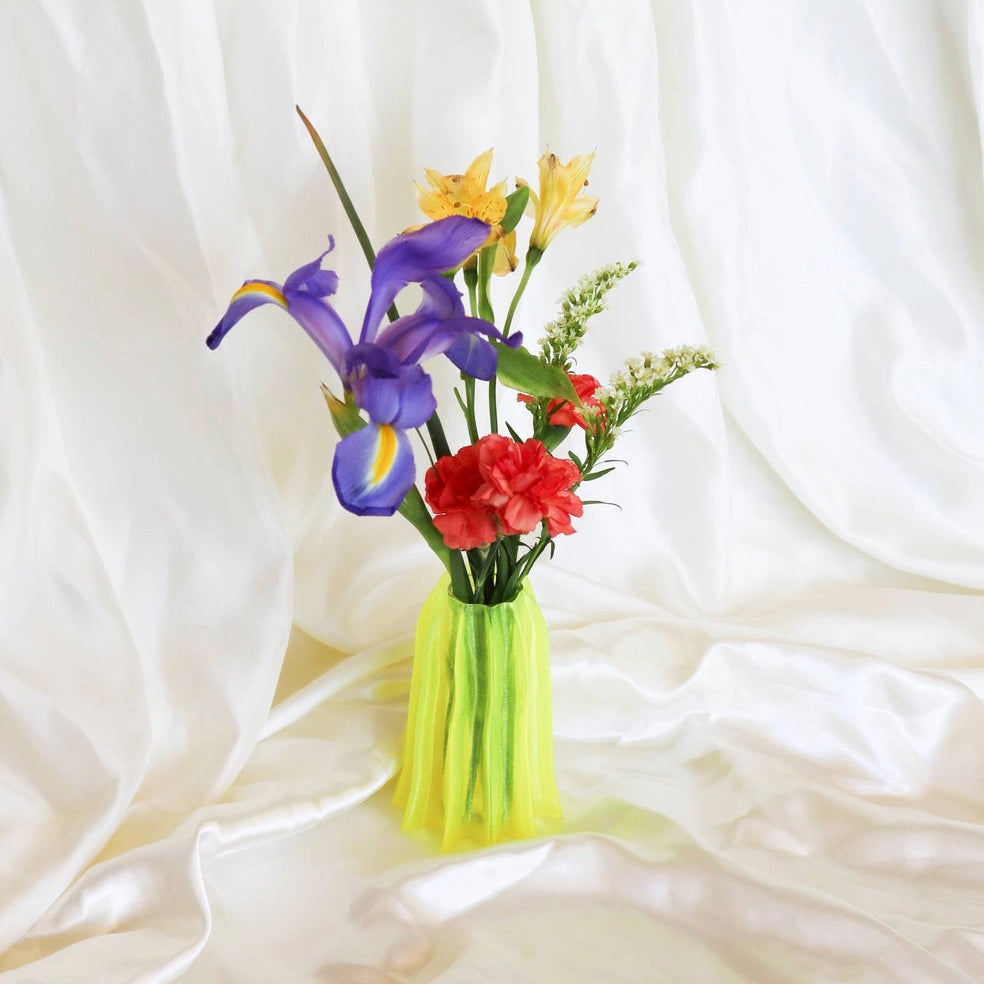 Mini Rib Vase - Translucent Electric Yellow