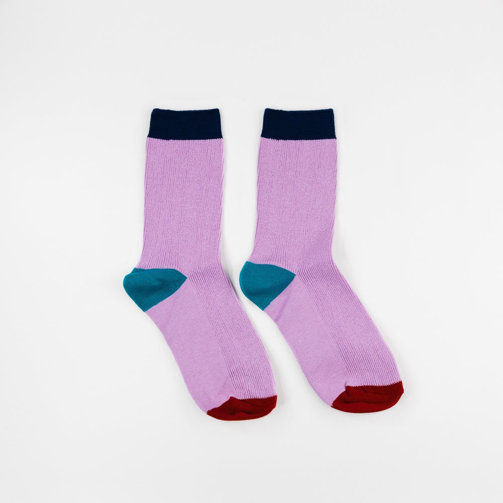 COLOR BLOCK Socks - Lavender
