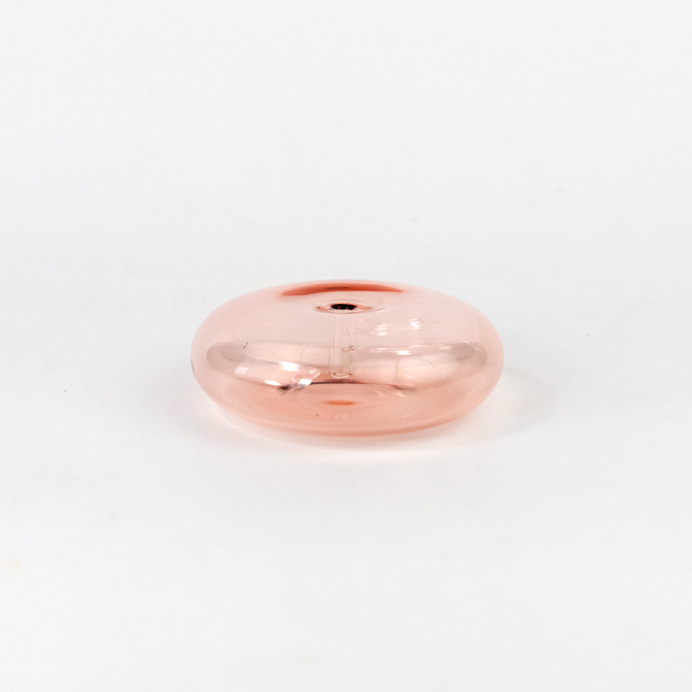 Coral colored glass incense holder