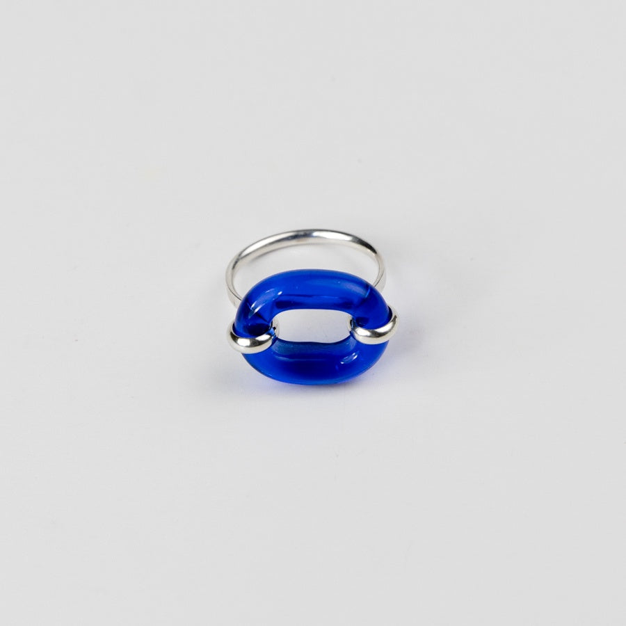 In The Loop Ring - Sterling Silver, Blue Ocean