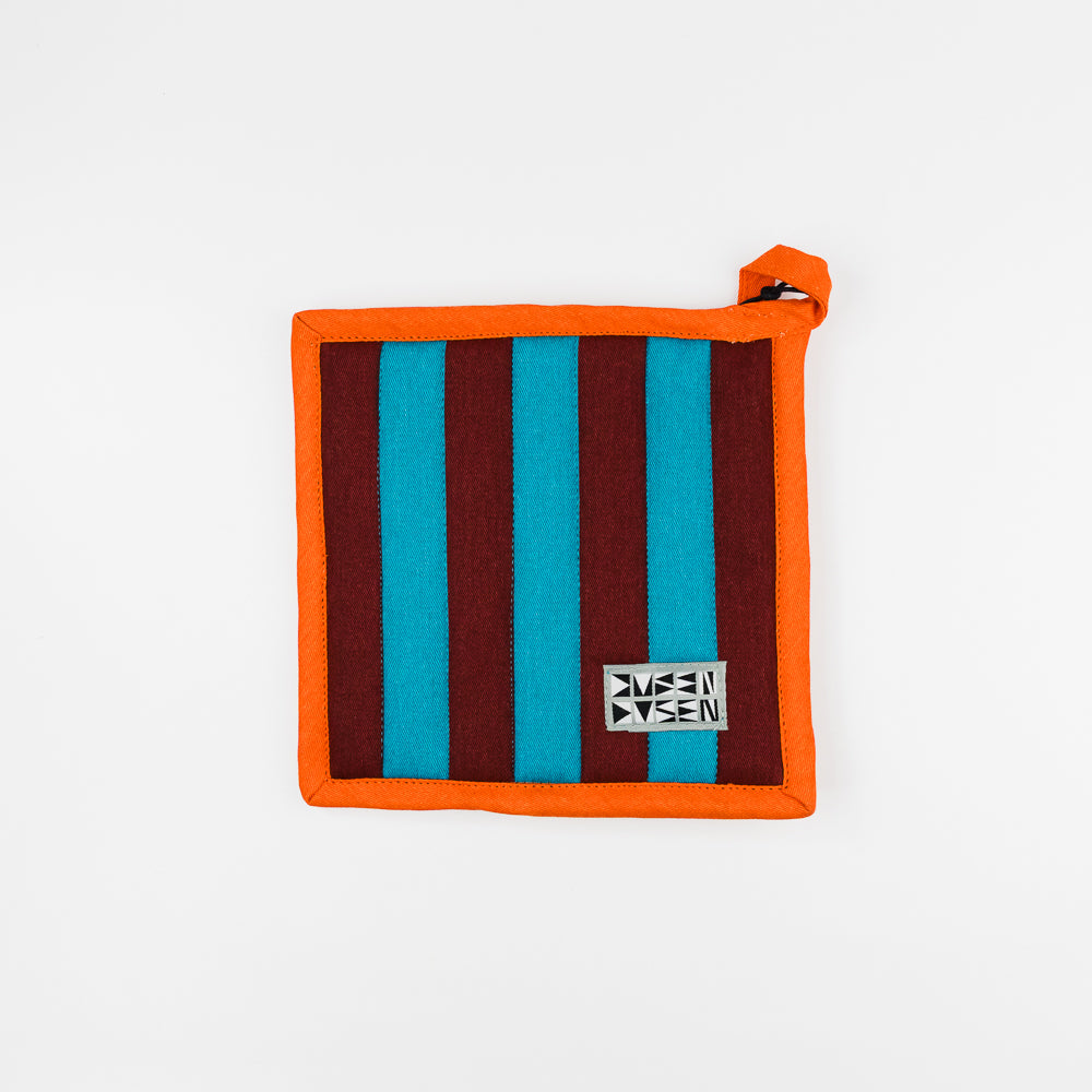 multi-color striped potholder