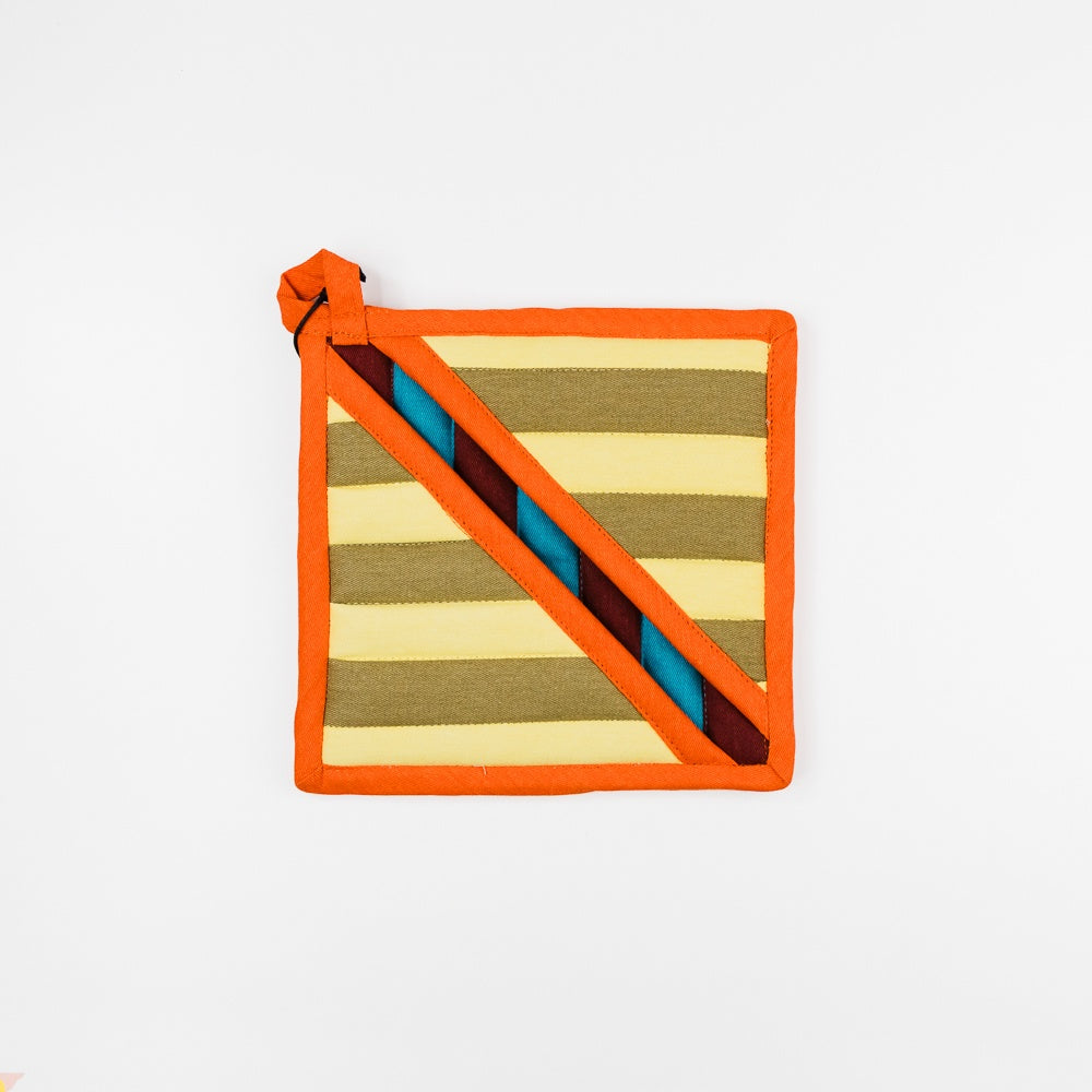 multi-color striped potholder