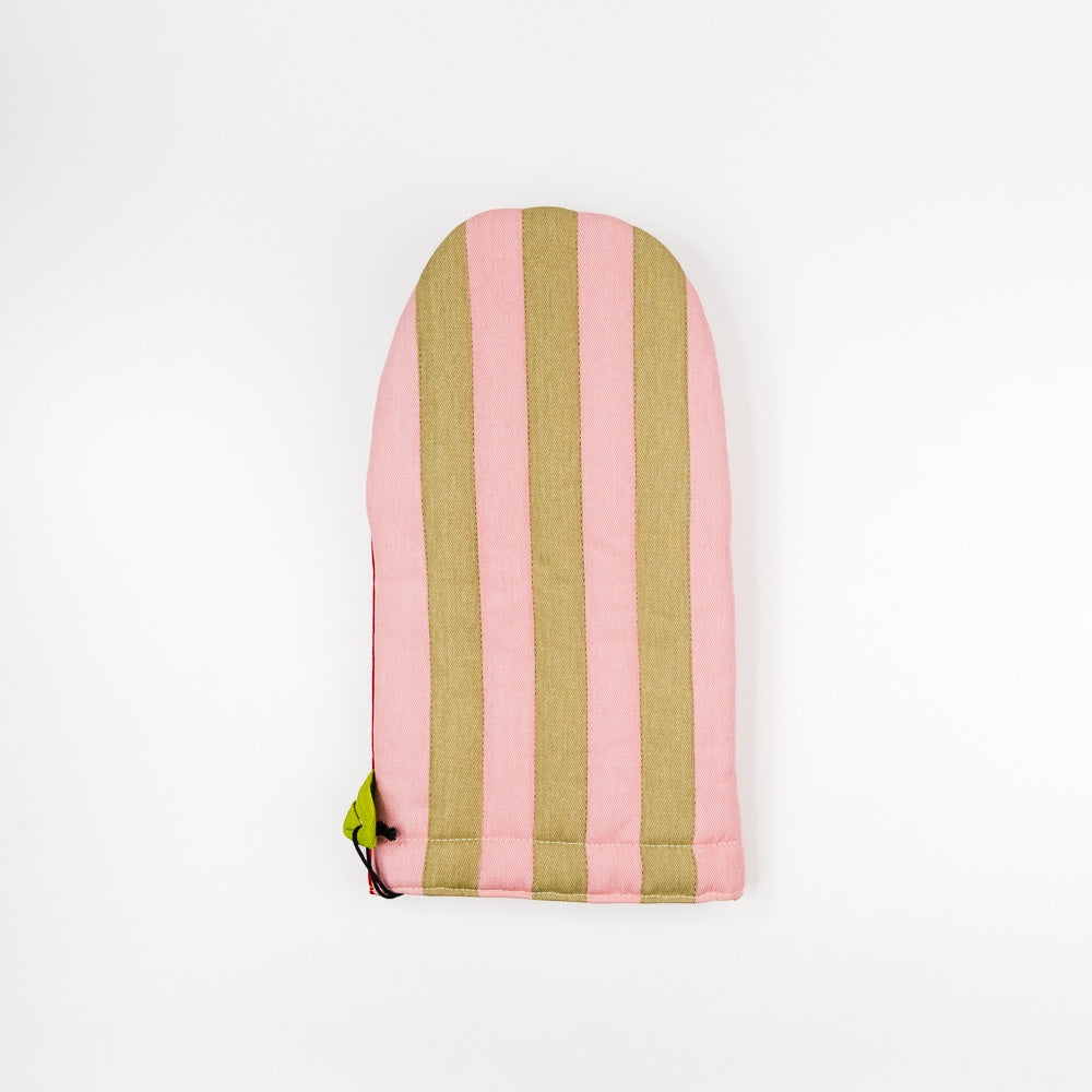 Ladybug Stripe Quilted Oven Mitt