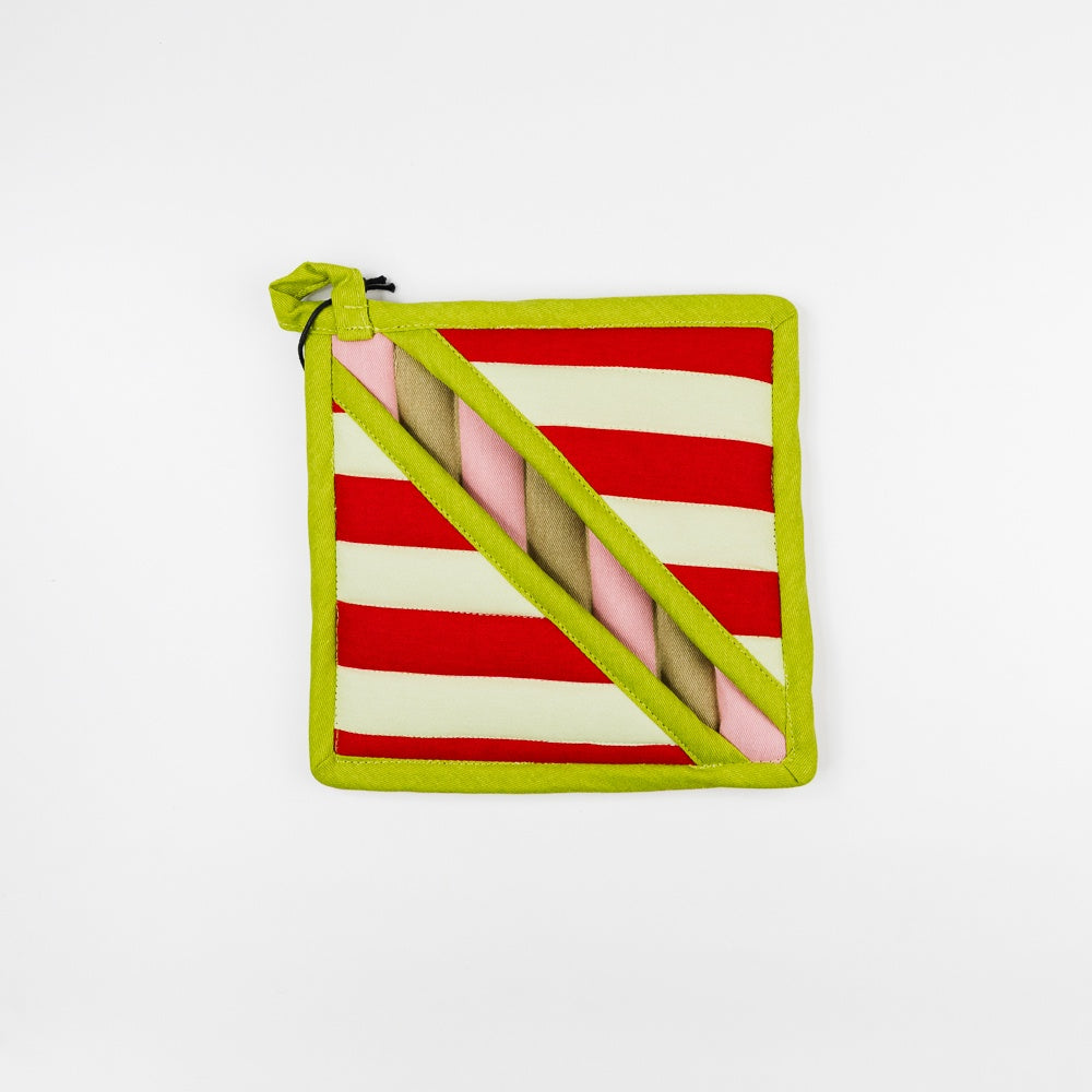 Ladybug Stripe Quilted Pot Holder
