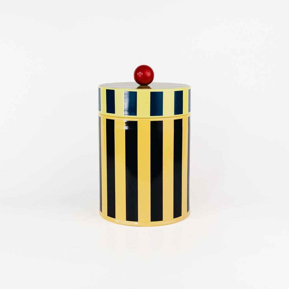 Medium Stripe Metal Canister