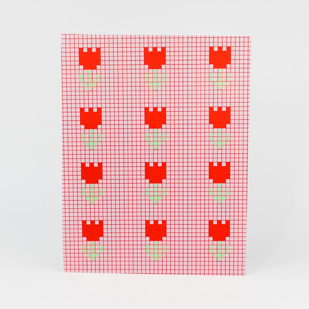 Pixel Tulip Print