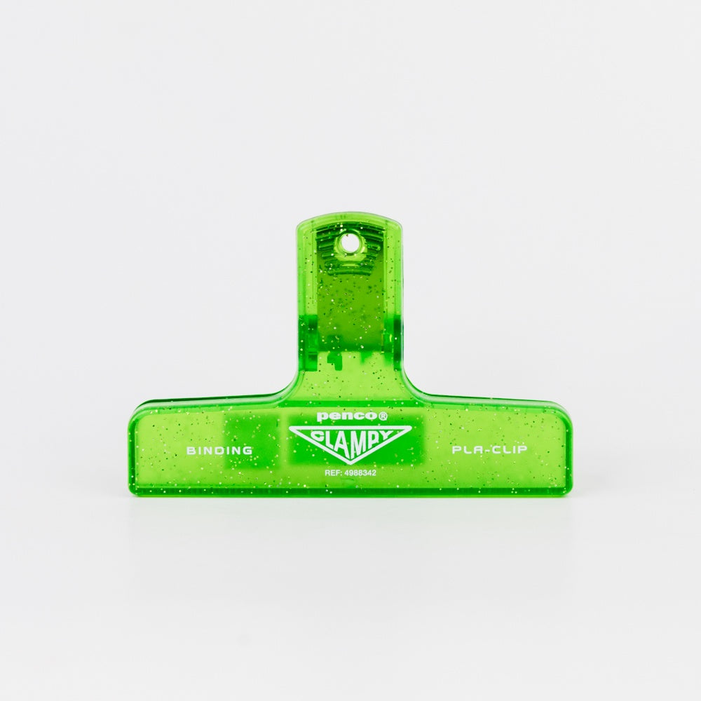 Plastic Clip Glitter - Clear Light Green