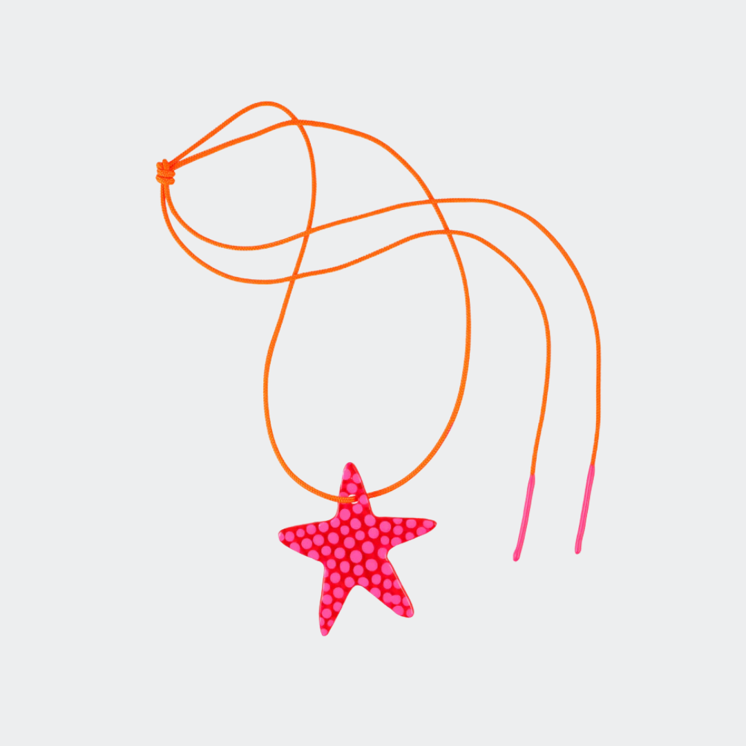 Star Charm Paracord Necklace - Raspberry