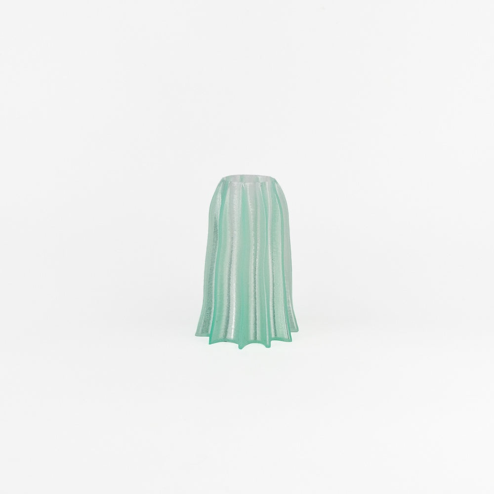 Mini Rib Vase - Translucent Glass Green