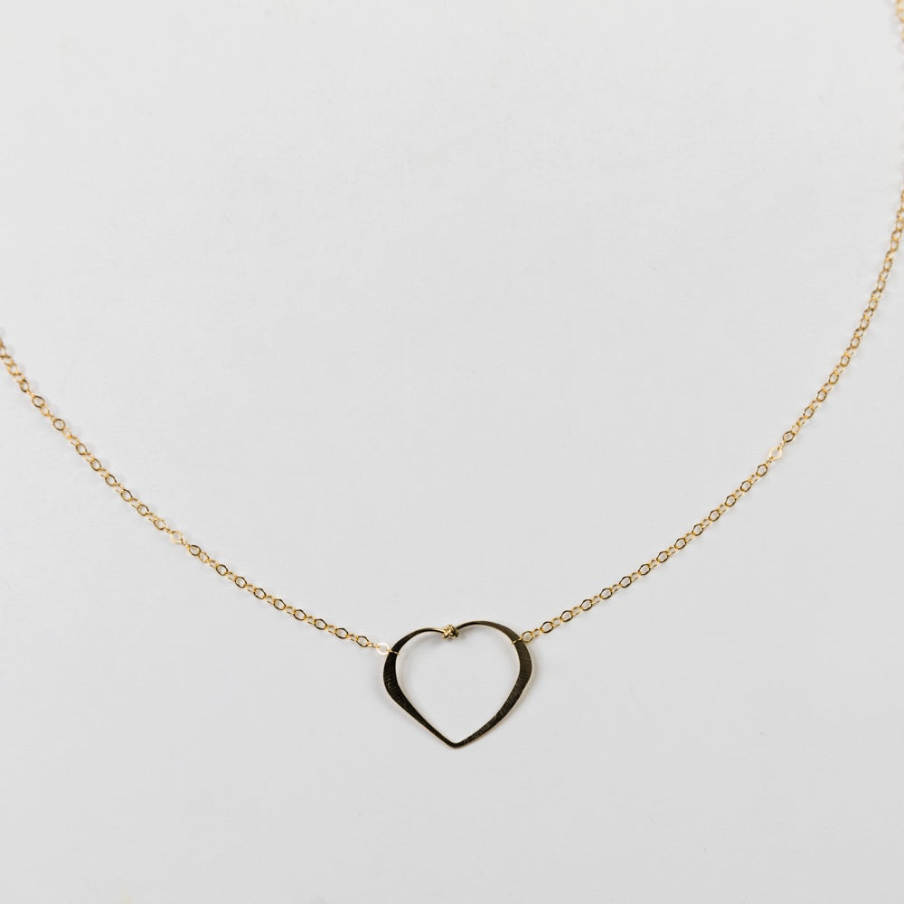 Necklace-gold chain-1 heart (gold)