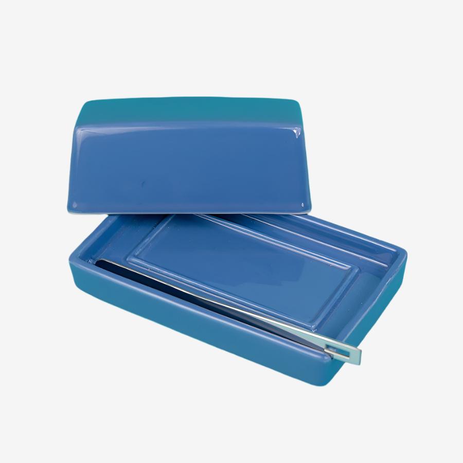 Butter Dish with Stainless Steel Knife - Blueberry